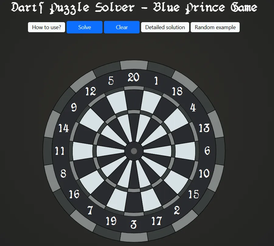 dart board interface game
