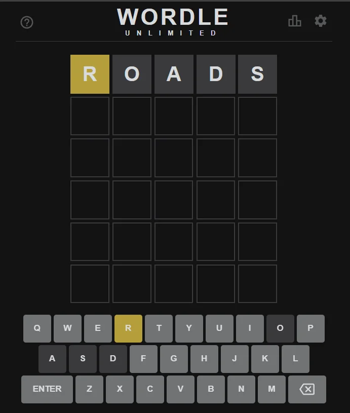 Wordle Unlimited interface